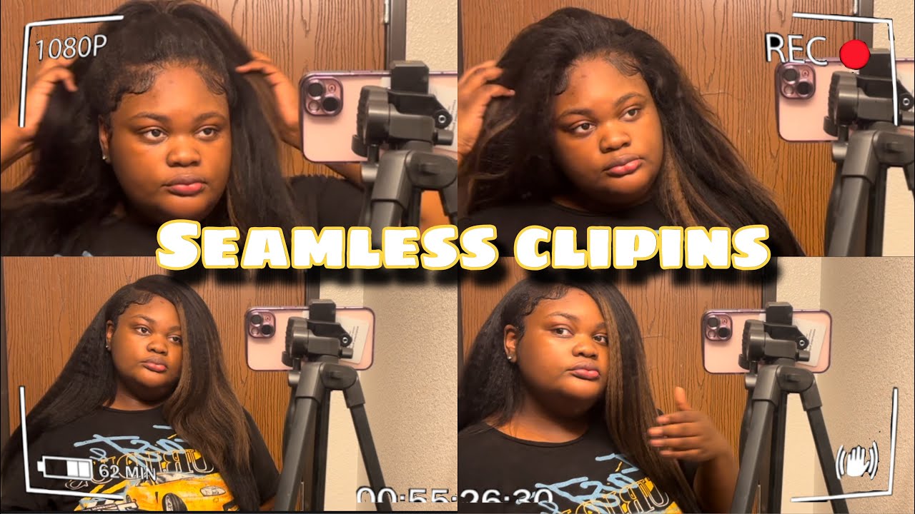 SEAMLESS CLIP IN HAIR EXTENSIONS | IDN BEAUTY KINKY STRAIGHT NATURAL CLIP INS