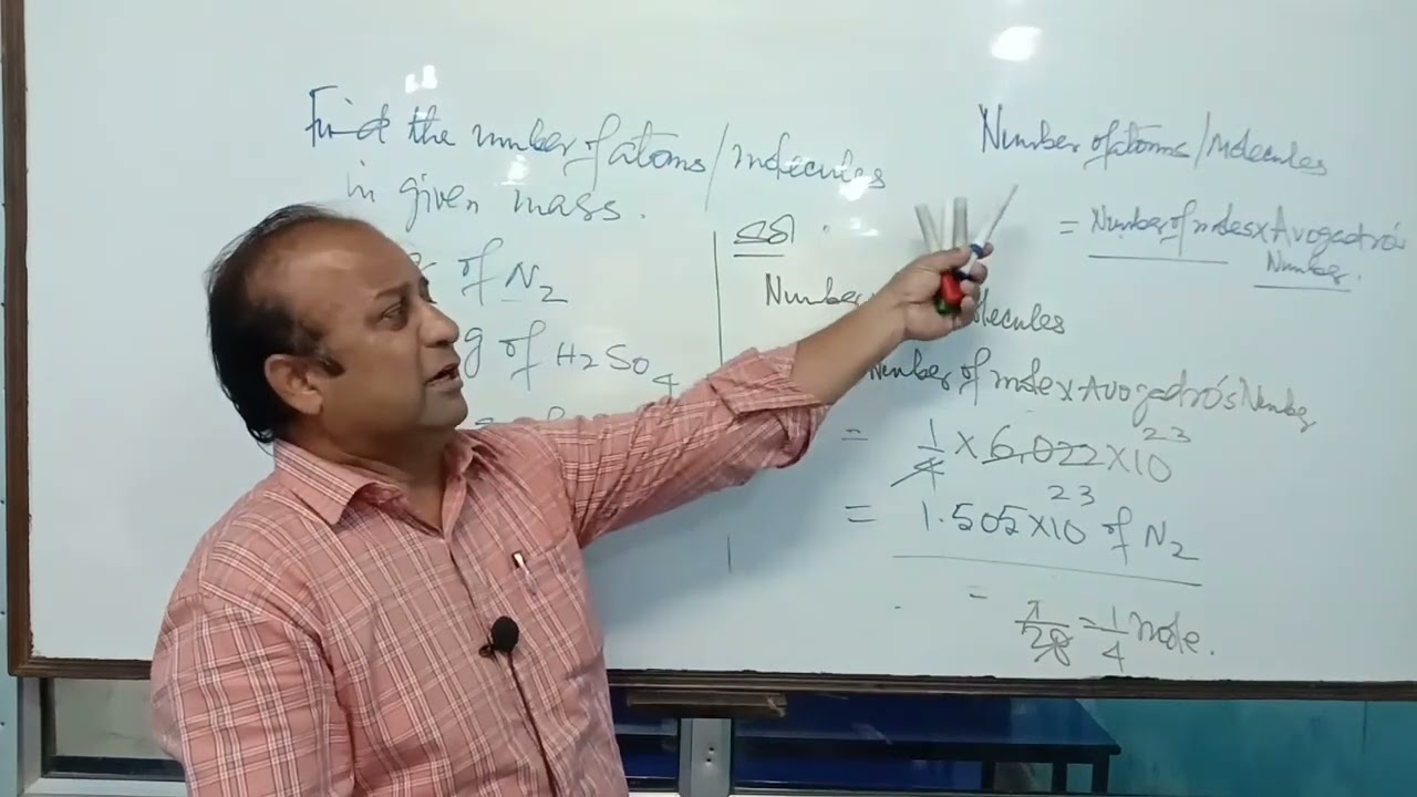 Chemistry -Class-9,  Atoms & Molecules for Entrance of AMU/JMI &NEET/JEE. Num.on Moles- Lec-10