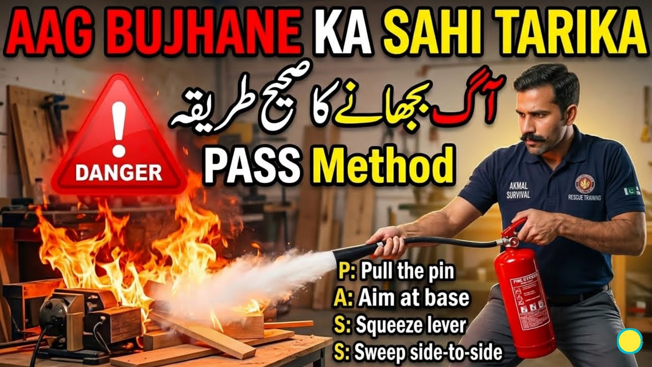 How to Use a Fire Extinguisher Step by Step (Hindi/Urdu) | Fire Extinguisher kaise chalaye? 