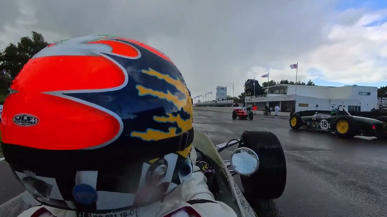 Karun Chandhok driving the Lotus 49 R3 at Goodwood