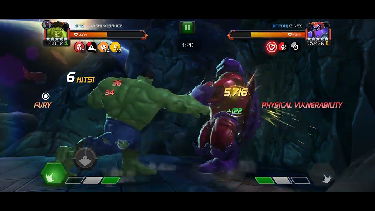 Marvel Contest of Champions Hulk victory against Over powered Onslaught