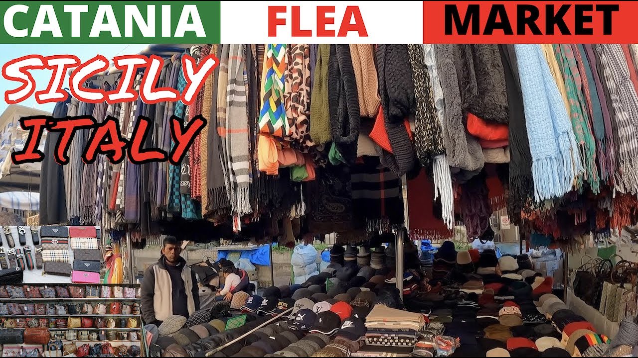 CATANIA FLEA MARKET TOUR | SICILY, ITALY | PIAZZA CARLO ALBERTO | VIRTUAL TOUR (4K)