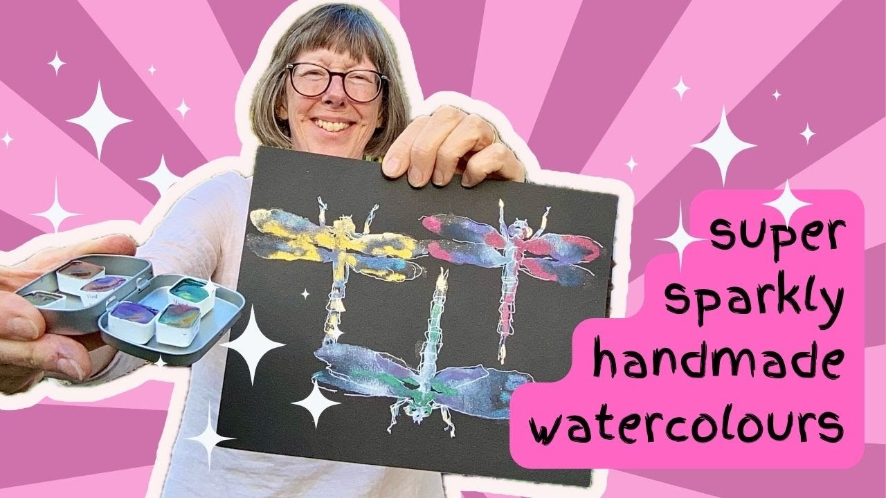 Trying out handmade super sparkly watercolours | From MAB Watercolours