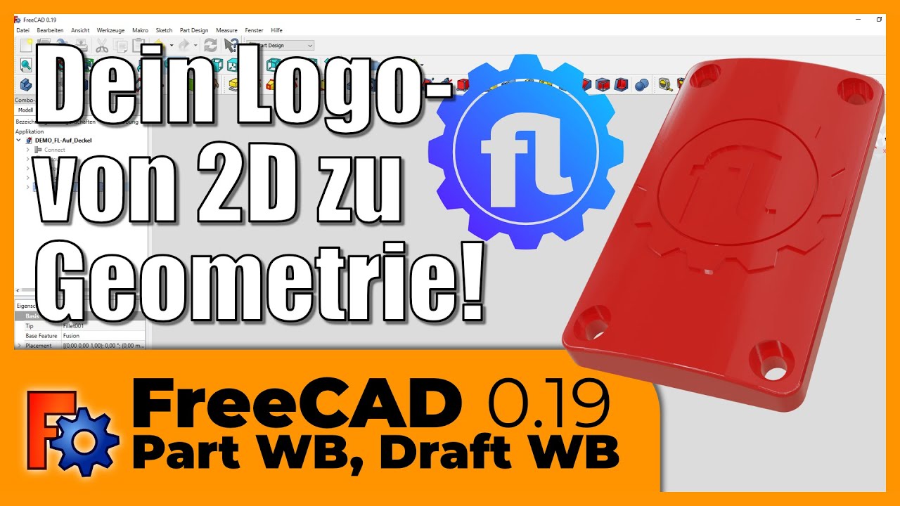Dein Logo von 2D zur 3D-Geometrie in FreeCAD 0.19 bringen!