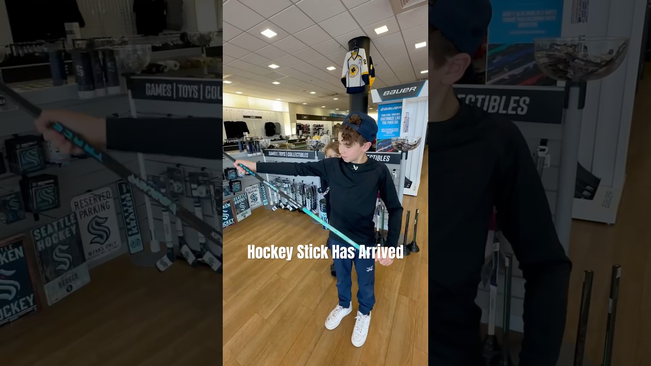 Hockey stick is here #hockey#kraken#nhl#jrkraken#12U#10U#funnyshorts#funny#bauer#tracer#stick