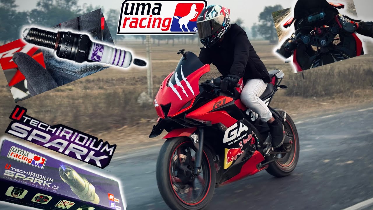 Uma racing iridium spark plug Performance Boost🤯 with testing Motovlog full throttle speed test 🚀