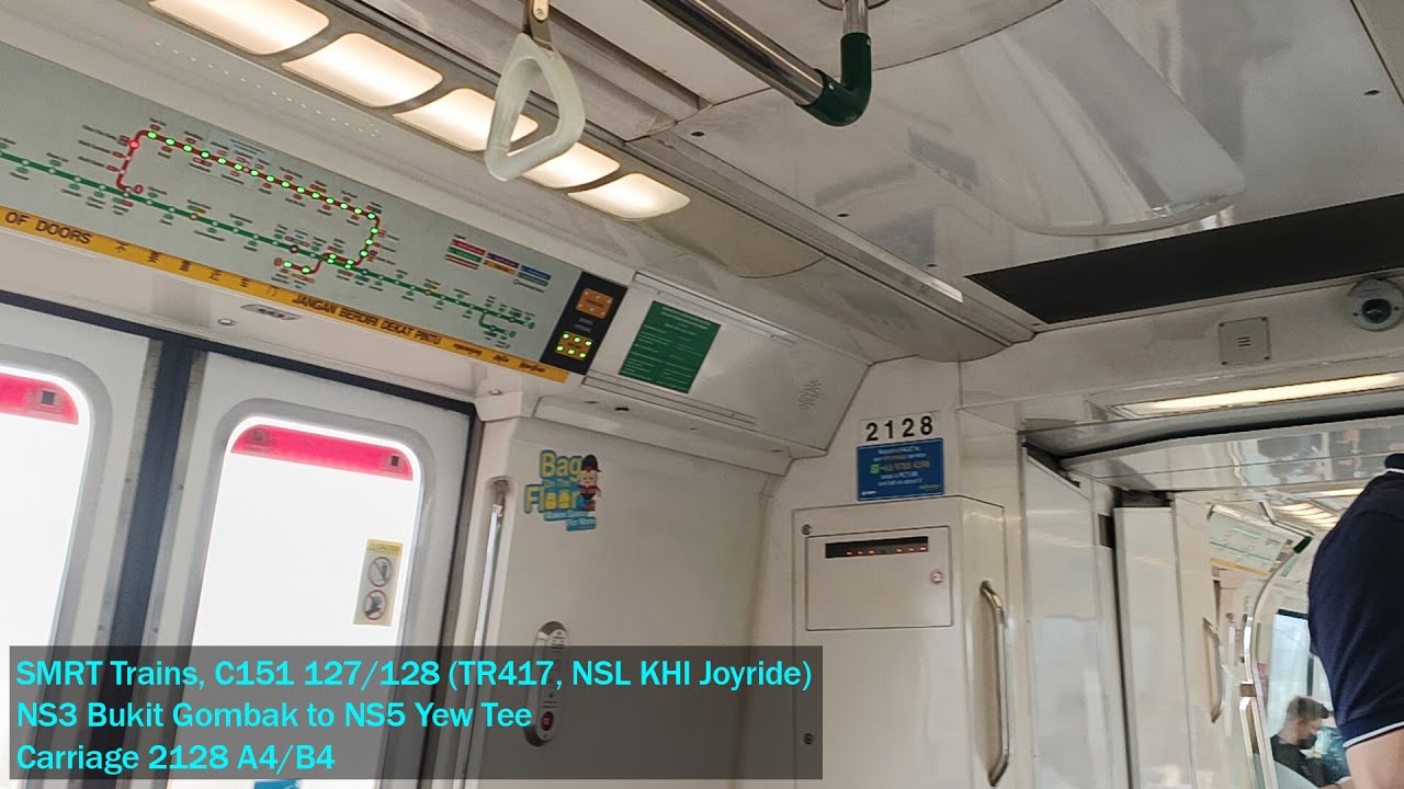 [NSL KHI Joyride] SMRT Trains - Joyride on KHI C151 127/128 from NS3 Bukit Gombak → NS5 Yew Tee