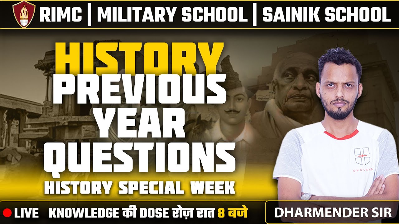 History Previous Year Questions- Sainik School | RIMC Online Coaching | Military School Coaching