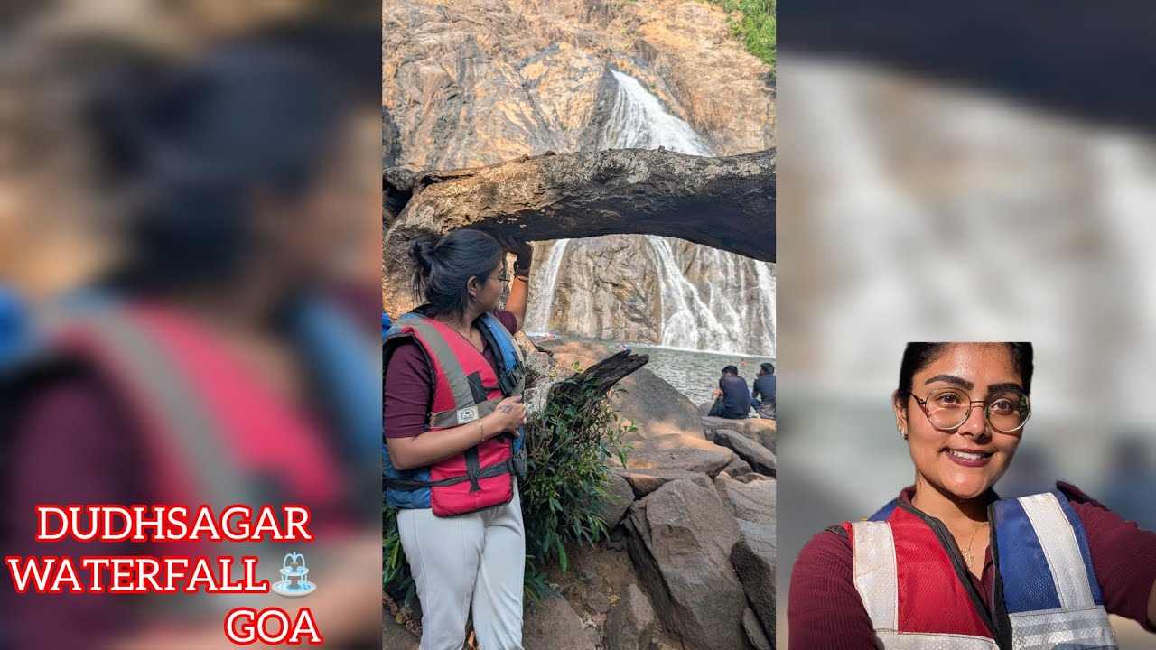 Enjoyed in Dudhsagar falls with fam❤️#dudhsagardairy #likesubscribe#goadiaries#dudhsagarfallsingoa🥳
