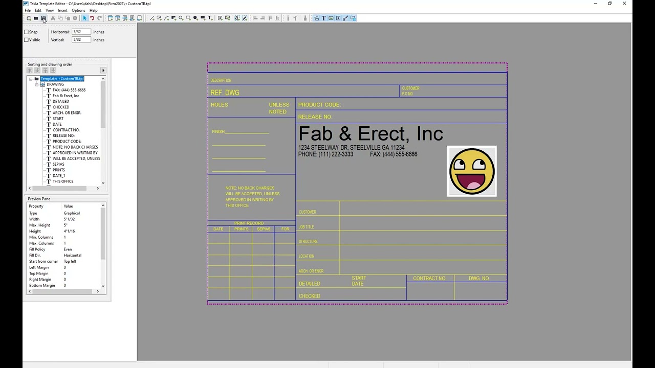 [Tekla Structures] Images in Templates