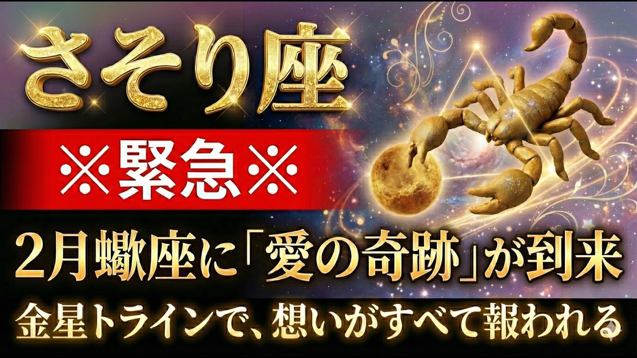 【さそり座♏2月】※緊急※ 蠍座に「愛の奇跡」が到来！金星トラインで、想いがすべて報われる