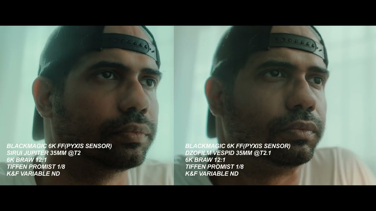 SIRUI JUPITER 35MM T2 VS DZOFILM VESPID 35MM T2.1, SHOT ON BLACKMAGIC CINEMA CAMERA 6K(PYXIS SENSOR)