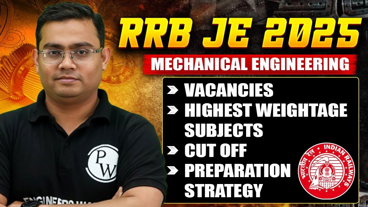 RRB JE 2025 Mechanical Engineering 📚: Syllabus, Exam Pattern, Subject Weightage & Cut Off