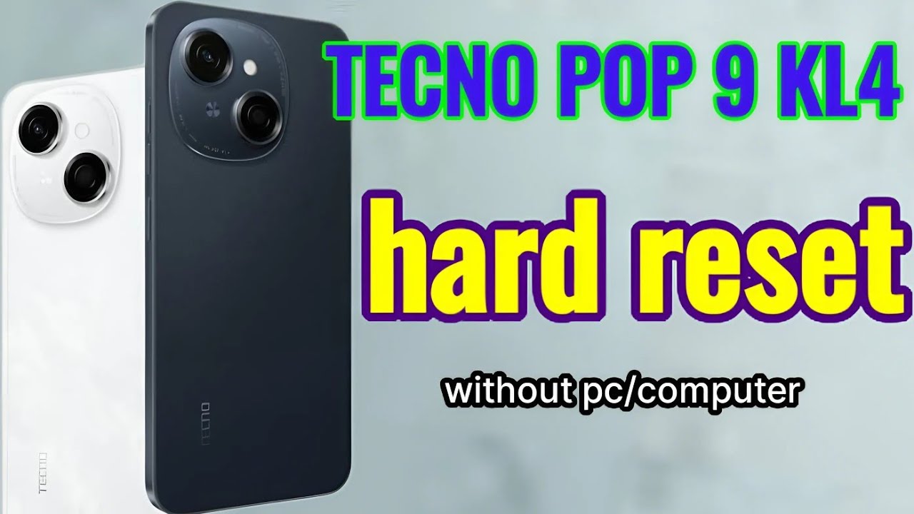 TECNO POP 9 KL4 Hard Reset Without Computer | Step by Step