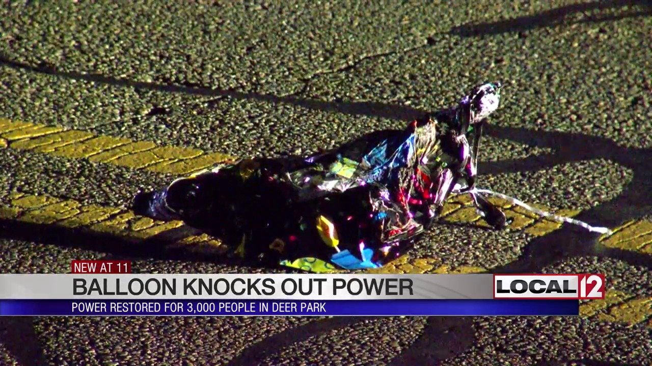 Balloon knocks out power for 3,000 people