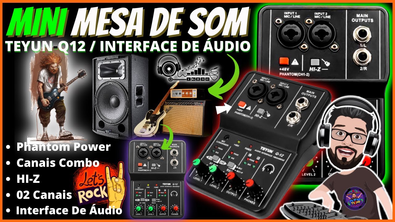 🎧MESA TEYUN Q12 INTERFACE DE ÁUDIO MAIS BARATA DO UNIVERSO!SERÁ QUE PRESTA? UNBOXING/REVIEW EM 2025🎼