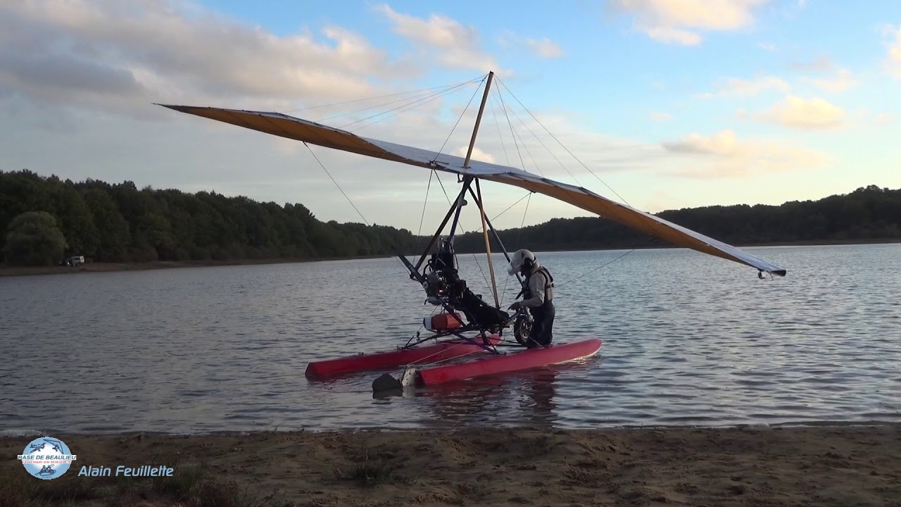 Essai de flotteurs sur un ulm pendulaire La Mouette