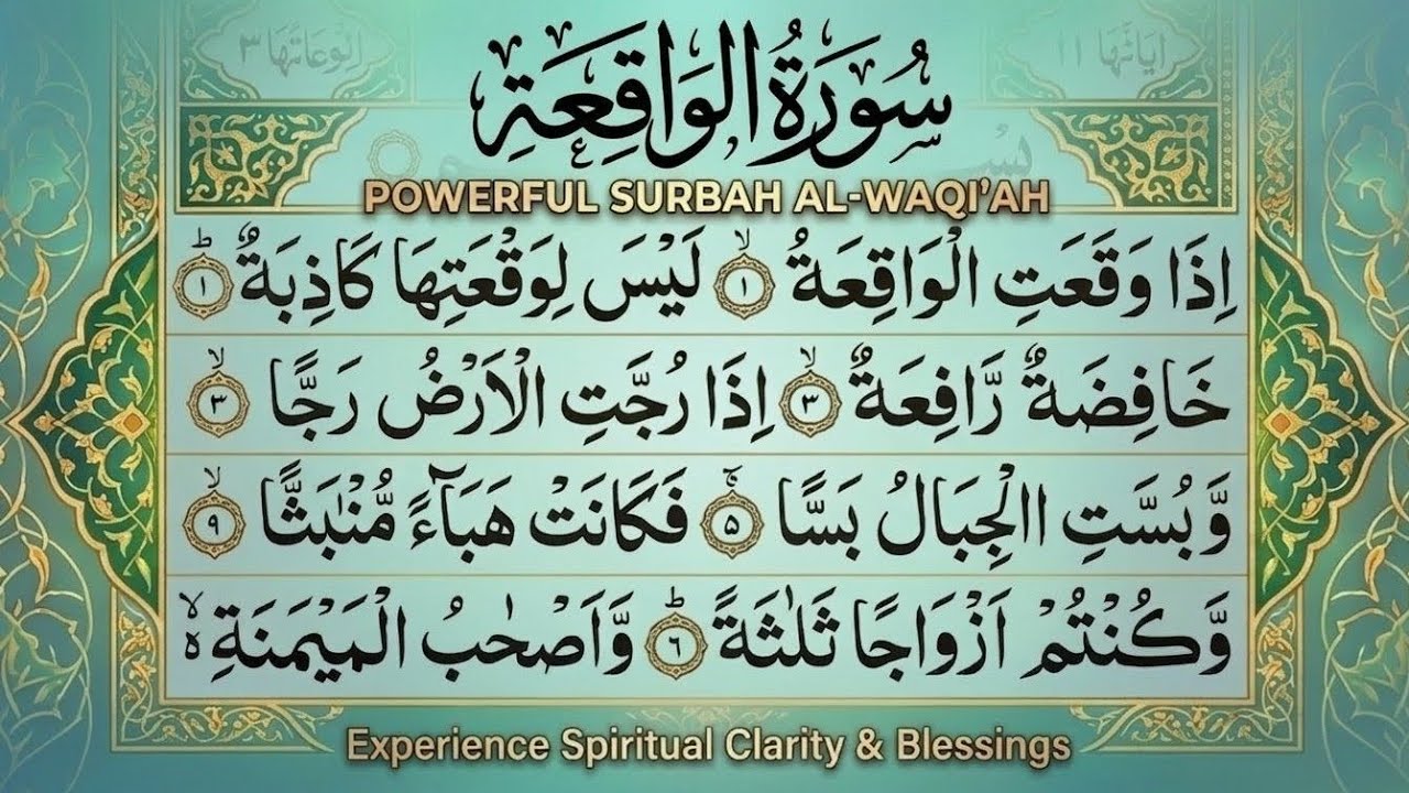 Heart Touching Voice of Surah Al-Waqiah ❤️ | Ghurbat Se Nijat Ka Wazifa