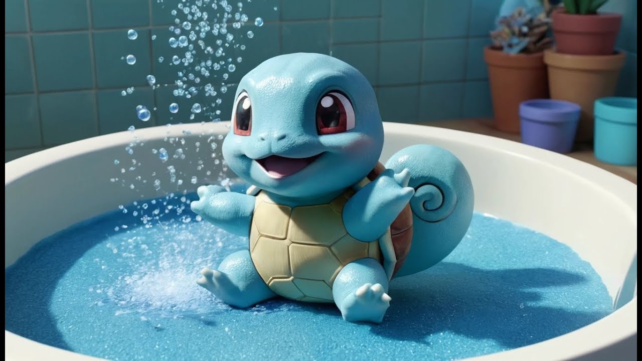Pokémon Squirtle Slipped on Soap Bubbles | Nursery Rhymes for Kids Songs Fun