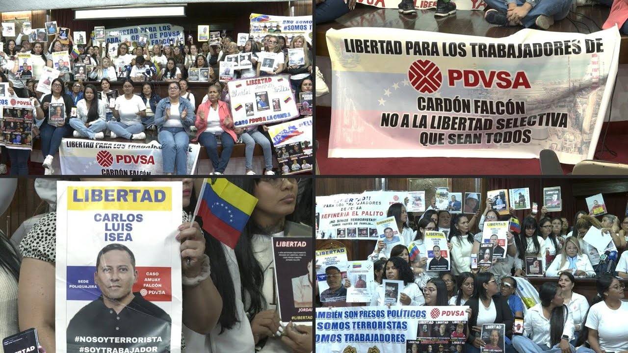 Familiares de trabajadores petroleros detenidos piden su liberación en Venezuela | AFP