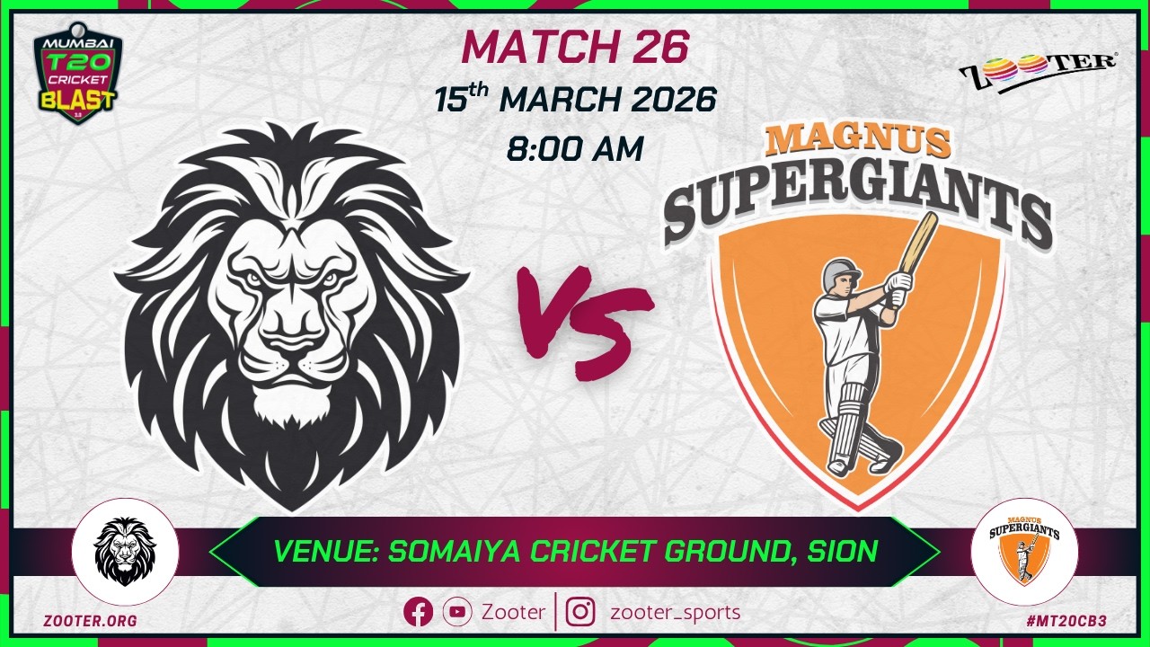 JNS SUPREMOS vs MAGNUS SUPERGIANTS | MUMBAI T20 CRICKET BLAST 3.0 | MATCH 26 | DAY 21
