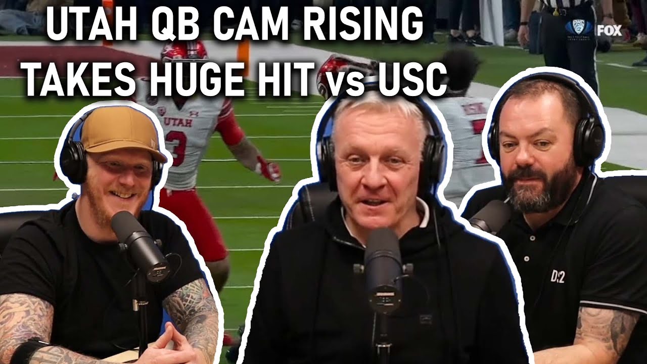 Utah QB Cam Rising takes HUGE HIT vs USC REACTION | OFFICE BLOKES REACT!!