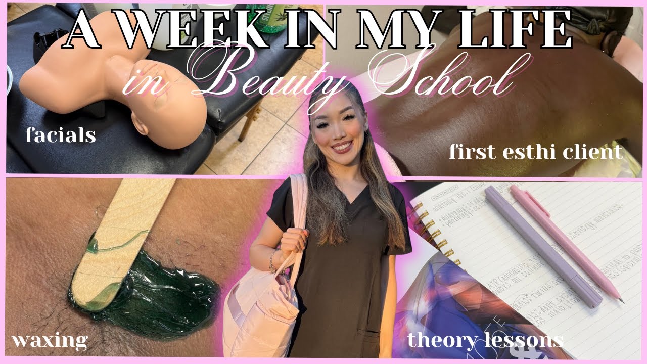A WEEK IN BEAUTY SCHOOL🫧🧖🏼‍♀️ | first male client + supplies haul + grwm (story time) + bts