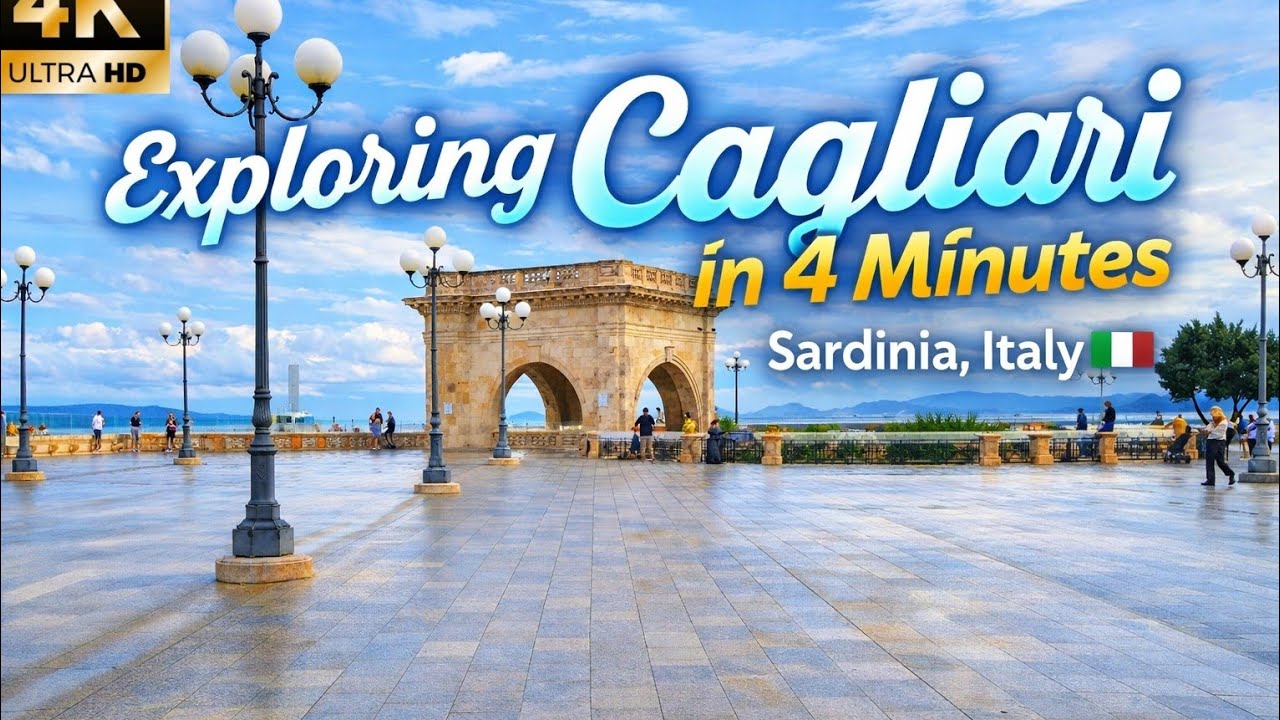 Exploring Cagliari in 4 minutes |  Sardinia,Italy | 4K Ultra HD