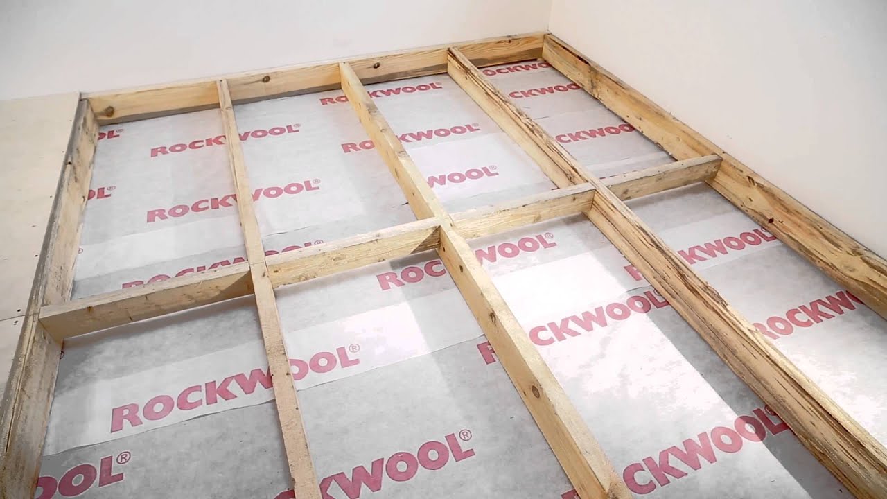 Монтаж ROCKWOOL АКУСТИК БАТТС в пол по лагам: просто как раз-два-три