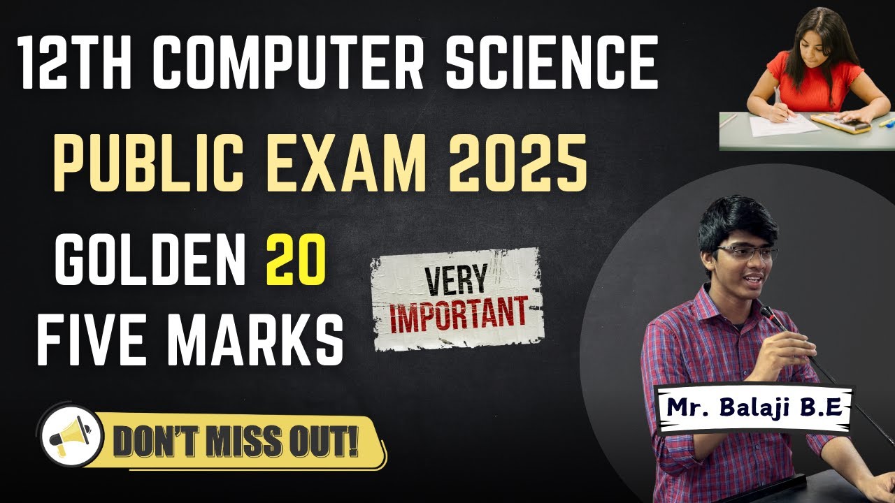 12th Computer Science Important Five Marks | Public Exam 2025 | Top 20 | Expected | CONQUER VICTORY