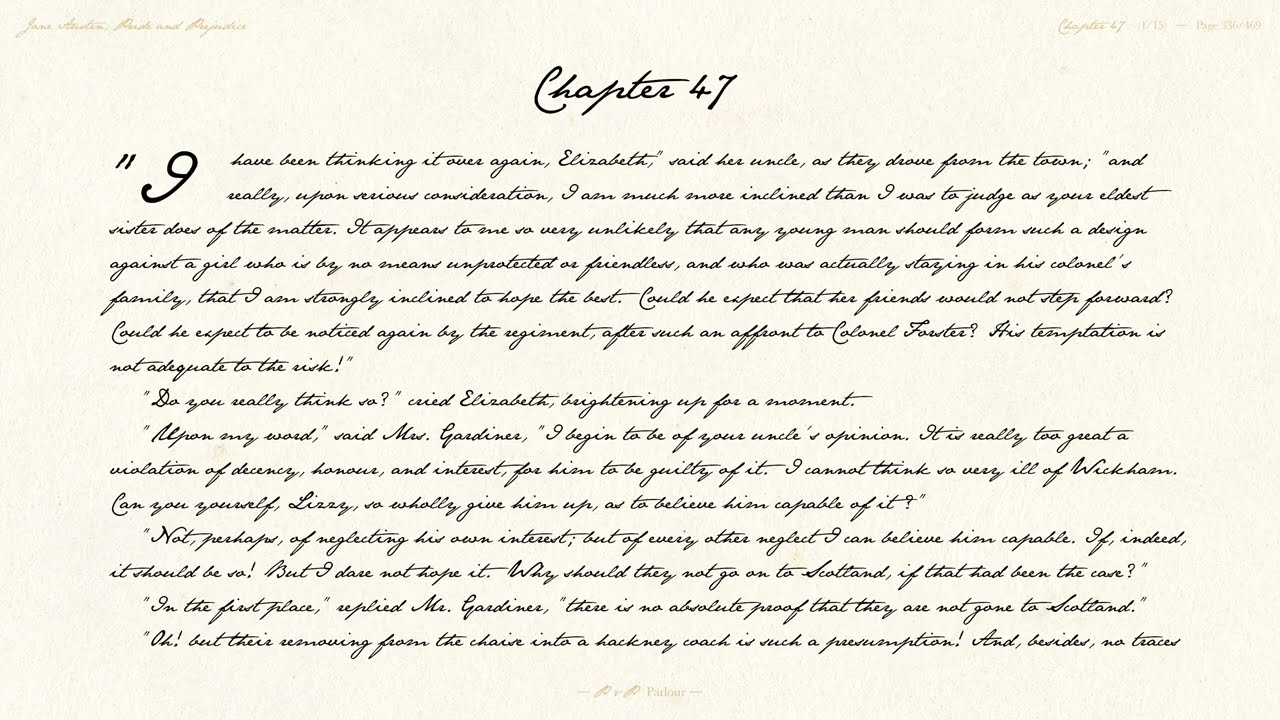Jane Austen, Pride and Prejudice — Chapter 47 | Frame TV Artwork