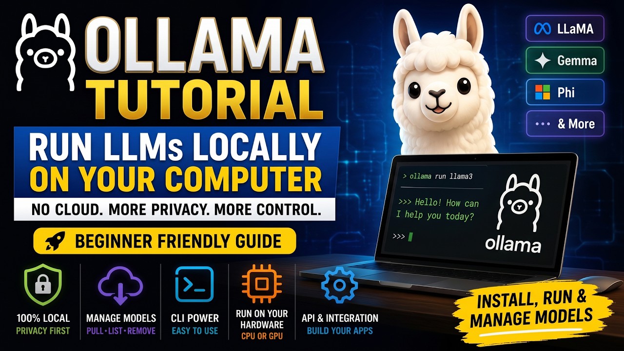Ollama Tutorial for Beginners | Run LLMs Locally on Your Computer