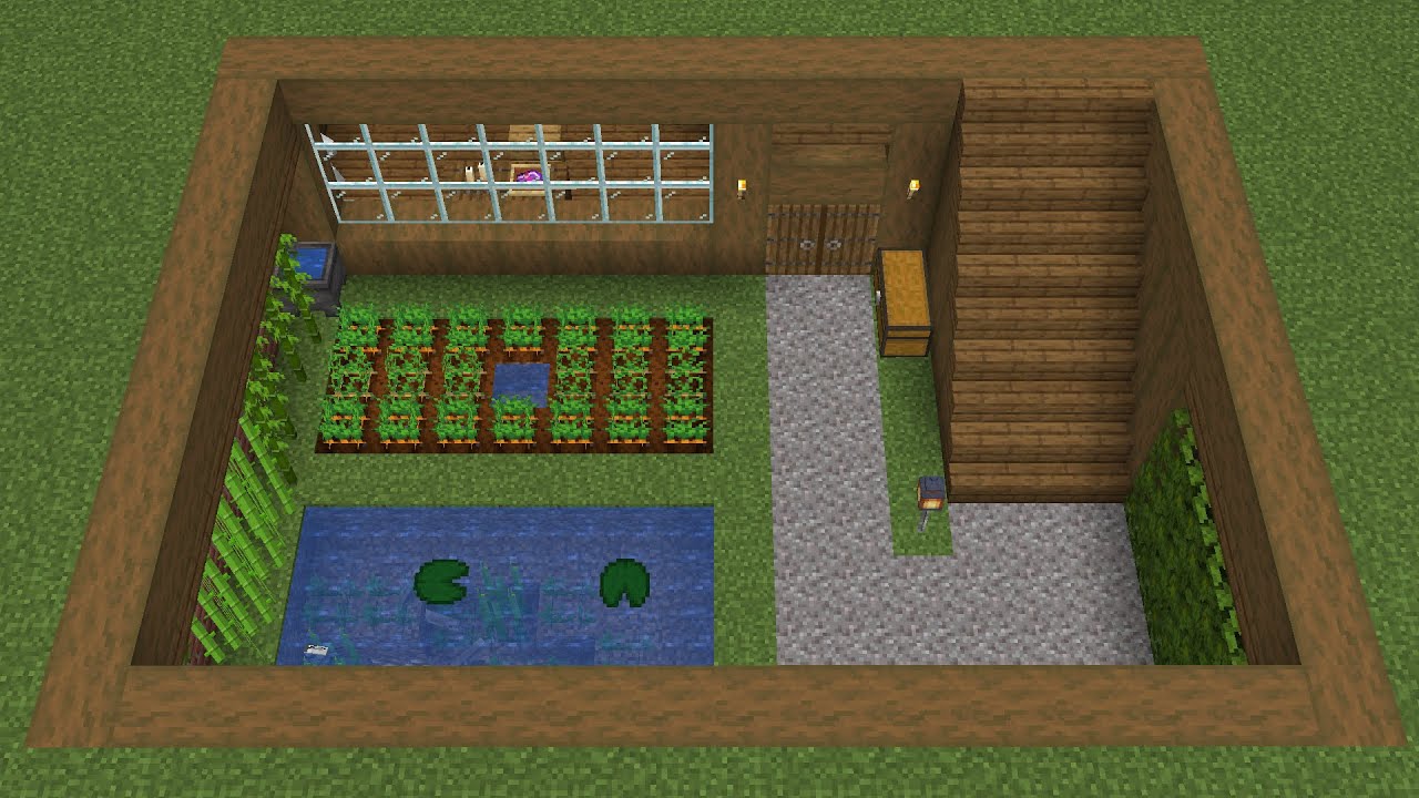 Minecraft - How to build an Underground Base House + Farm