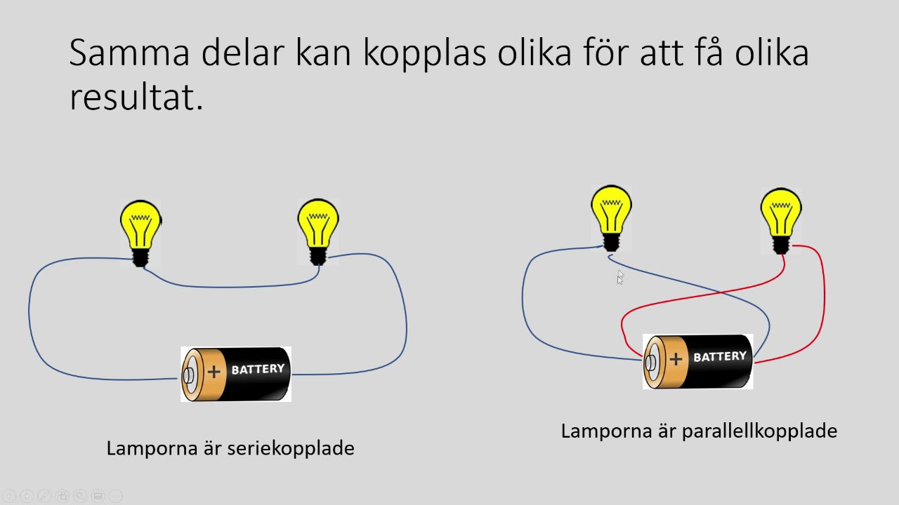 Elektricitet 3 - Seriekoppling, parallellkoppling och kortslutning