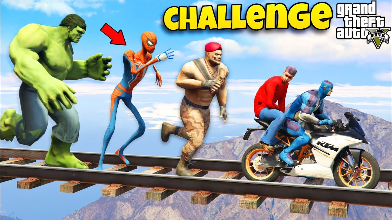 Rope Hero Playing Ramp Challenge With Villain and Hulk In Gta 5 || Rope Hero Vice Town