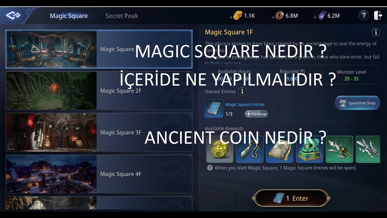 MIR4 MAGIC SQUARE NEDIR ? İÇERİDE NE YAPILIR ? ANCIENT COIN NEDIR ?