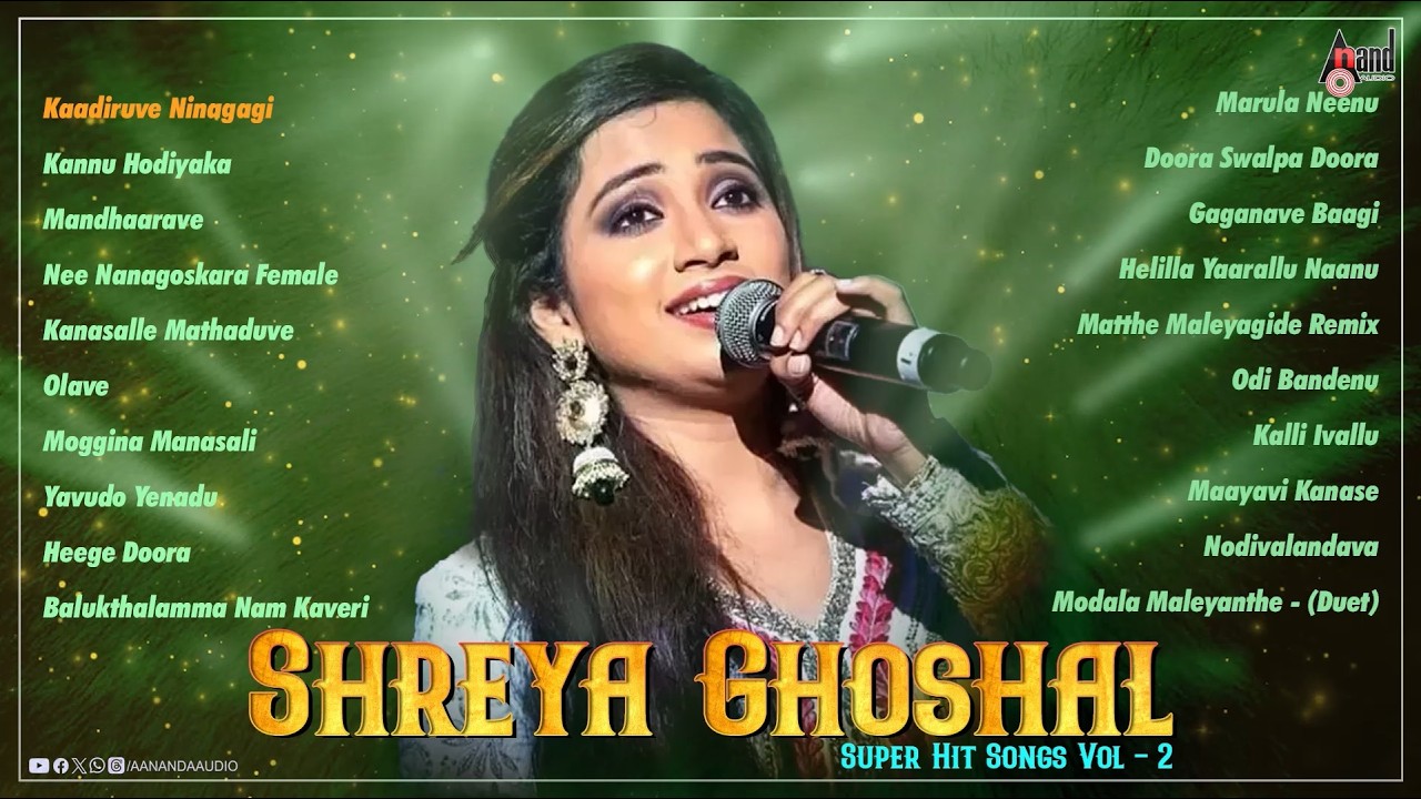 🔴Live | Shreya Ghoshal | Kannada Audio Jukebox | #anandaudiokannada