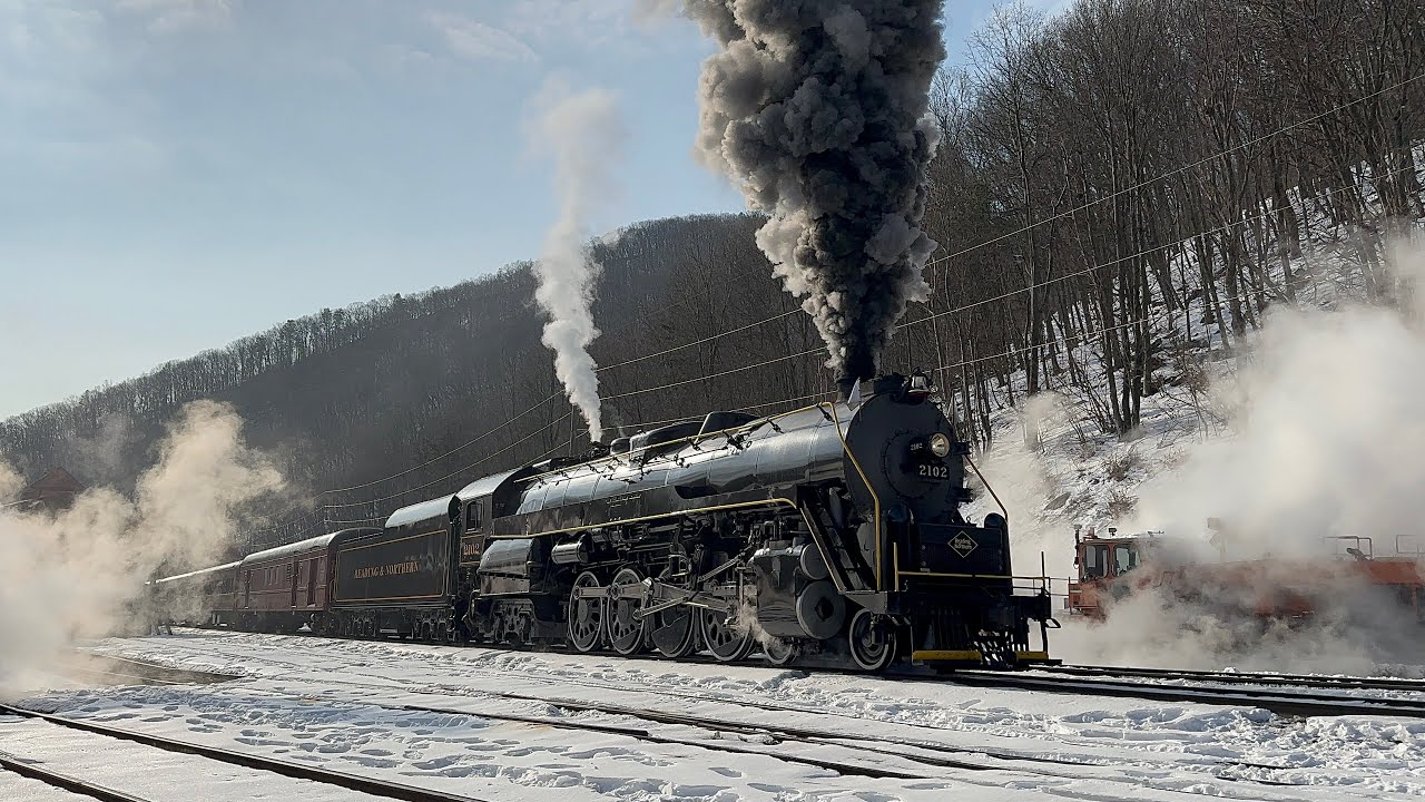 Reading & Northern T-1 2102 Steam Train Highball Port Clinton w/ Valentines Ramble (2/14/26)