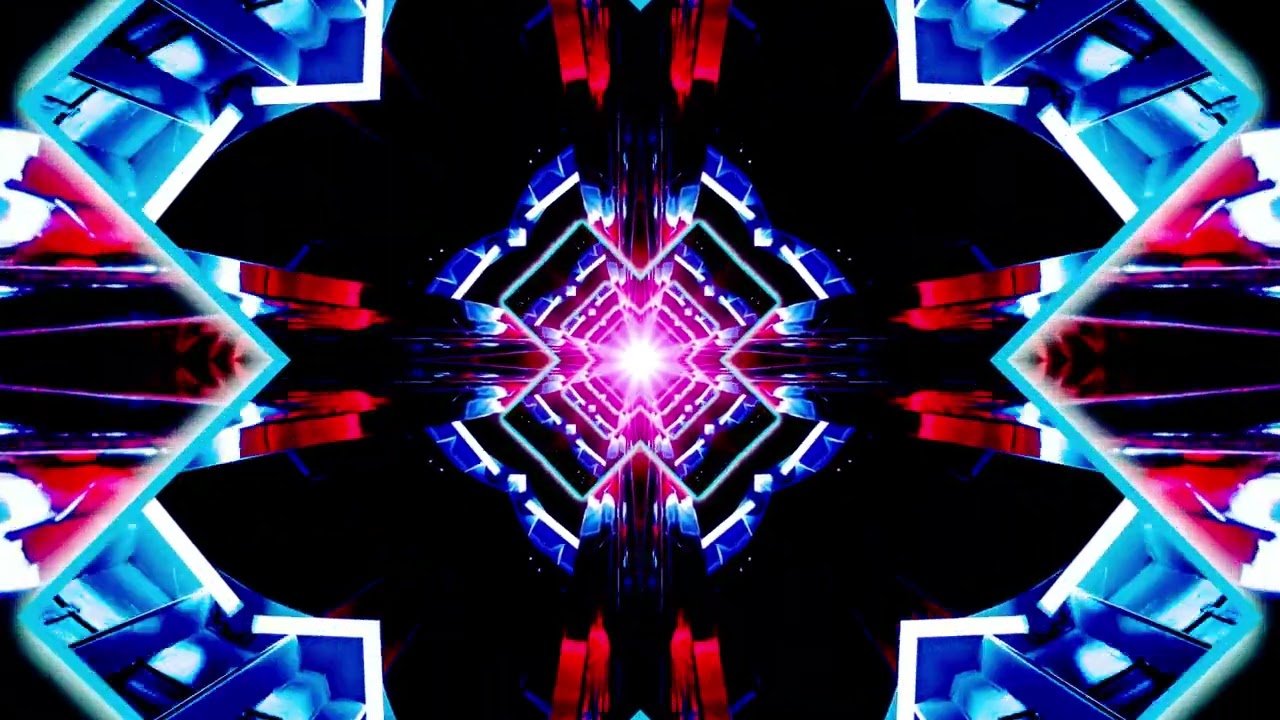 Psychedelic Hypnotic Relaxing Screensaver VJ Loop Neon Dark Red Abstract Background Motion Loop