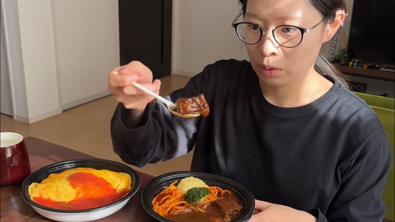 ASMR セブン 浜田ビーフシチュー🥩 浜田オムライス🍳【咀嚼音/Mukbang/Eating Sounds】