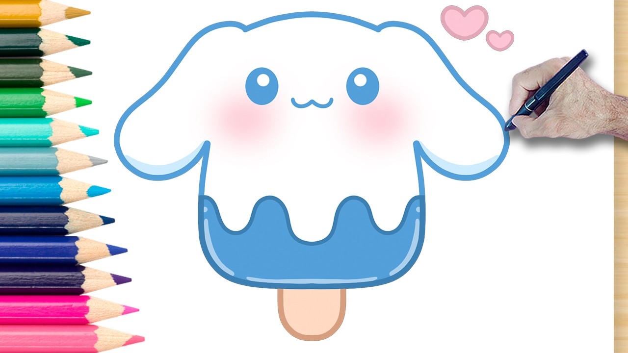 Как Нарисовать Cinnamoroll Sanrio в виде Эскимо Очень Легко