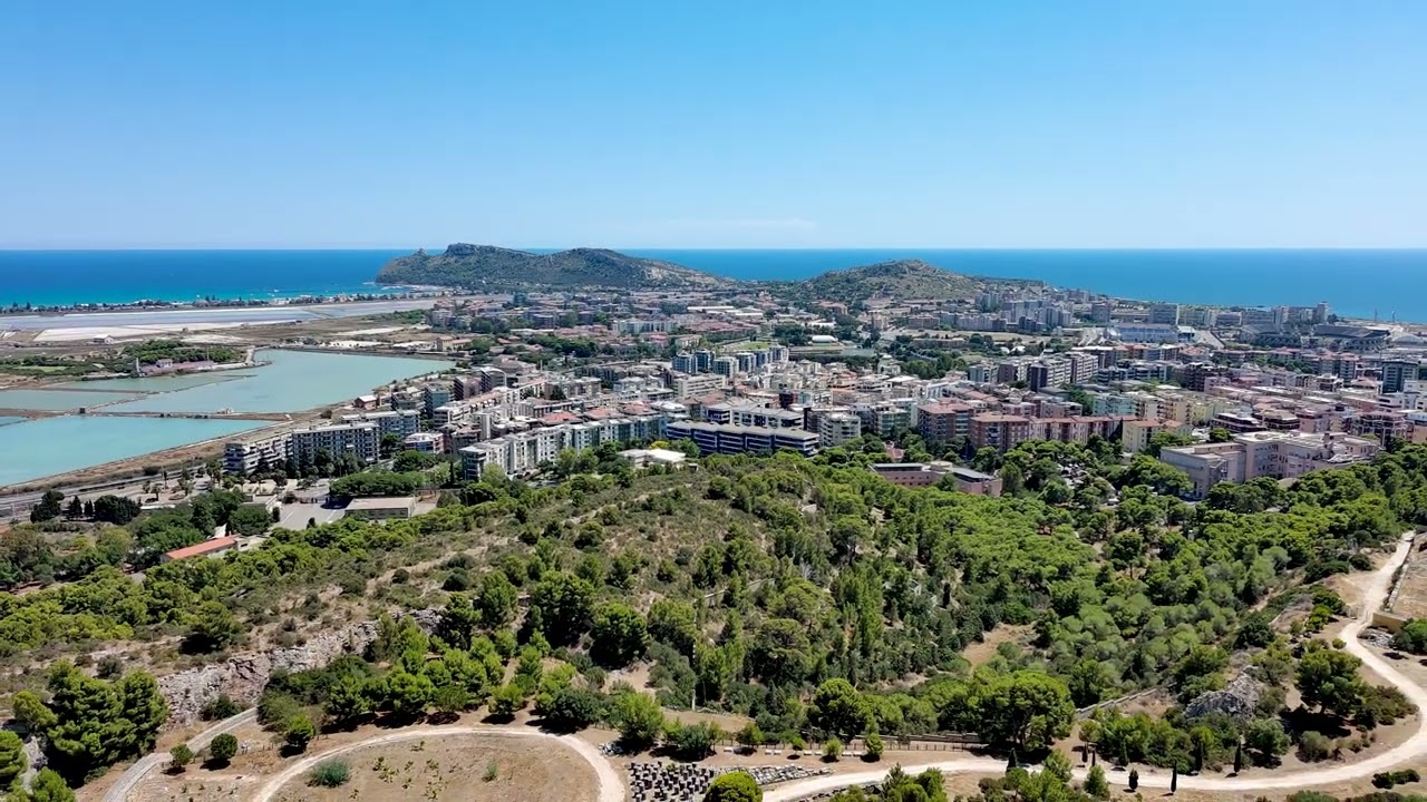 Panoramica Cagliari, da Monte Urpiniu. 4K