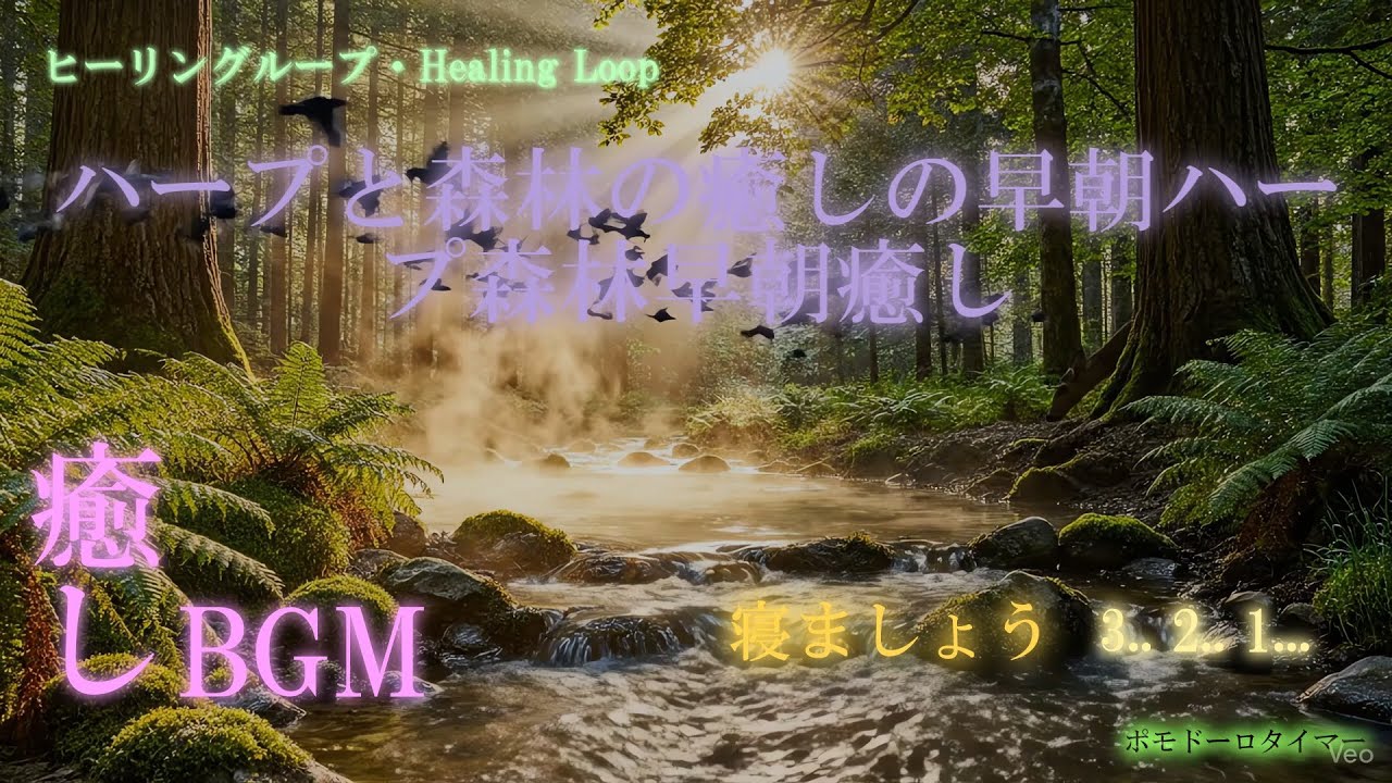 【ヒーリング ループ/Healing Loop】ハープと森林の癒しの早朝 癒し うっとり 夢音安眠 森撫心寝 瞑想快楽 BGM MV