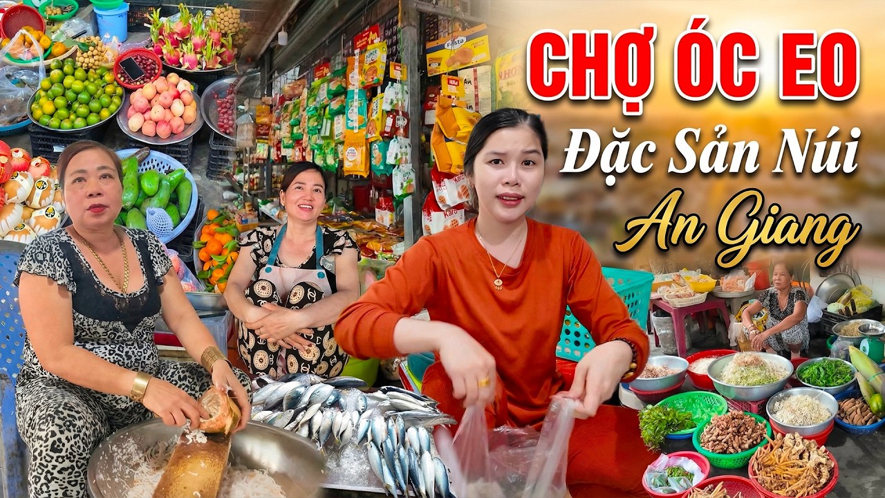KHÓ TIN! Chợ Cá Biển Khổng Lồ Giữa Vùng Núi | Chợ Óc Eo An Giang Đặc Sản Quê Đầy Ắp