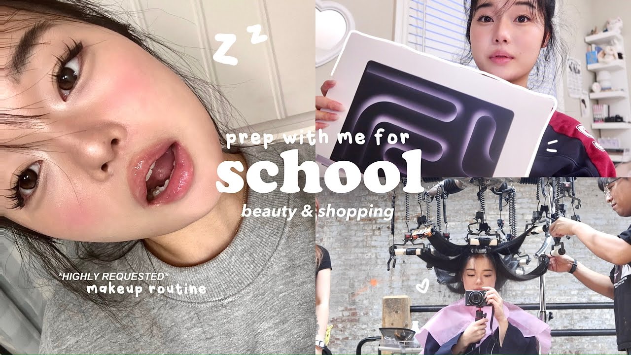 BACK to SCHOOL 101⌨️:  MacBook Pro unboxing, Makeup routine, Korean hair perm & shopping