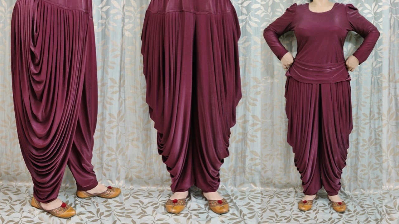 Dhoti Salwar/ Pants Cutting And Stitching/ मोहरी वाली धोती सलवार कैसे बनाएं/ Mohri Dhoti Shalwar DIY