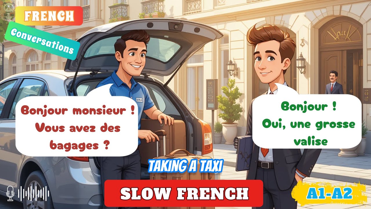 🇫🇷 French Conversations for Beginners: Taking a Taxi (Super Easy!)