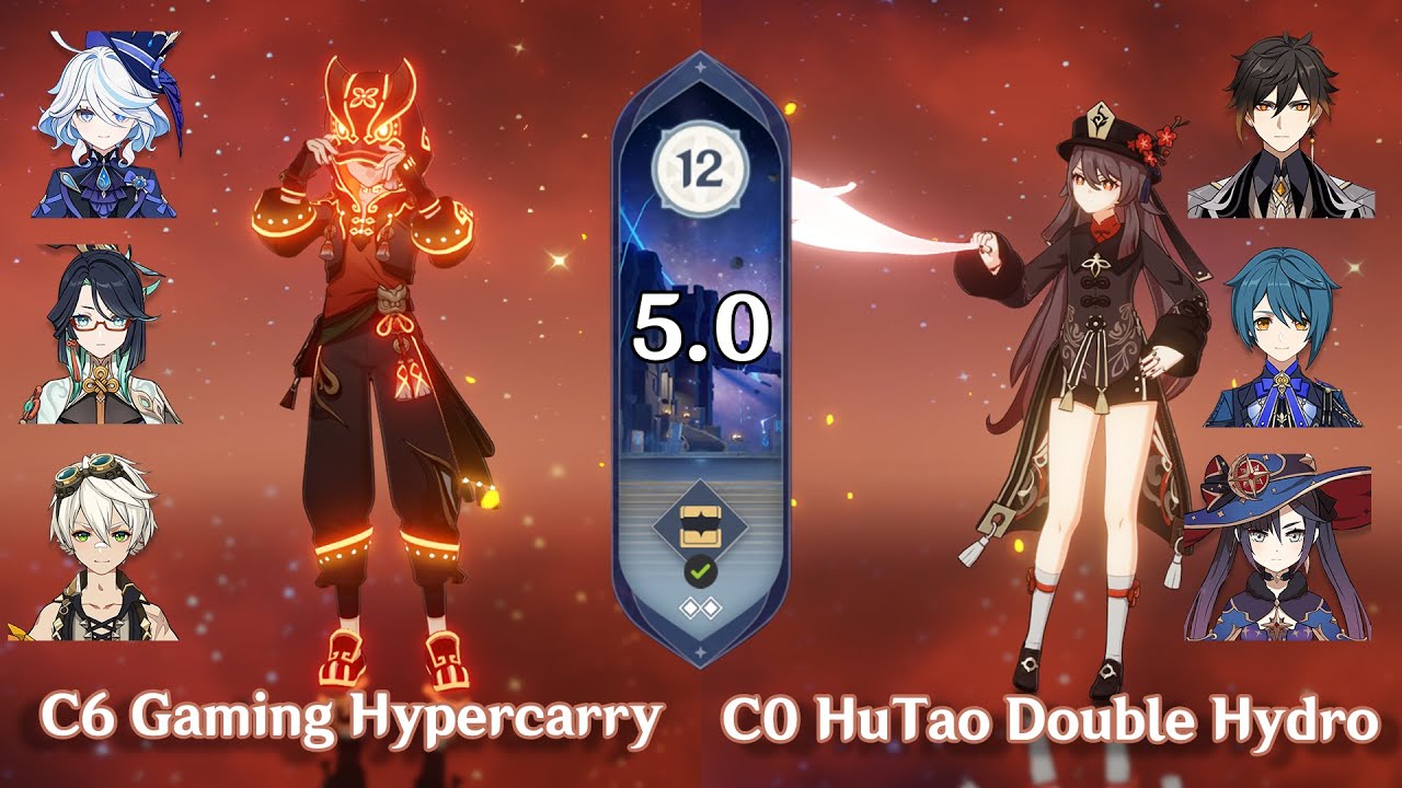 5.0 Spiral Abyss Floor 12 -  C6 Gaming and C0 Hu Tao - Genshin Impact