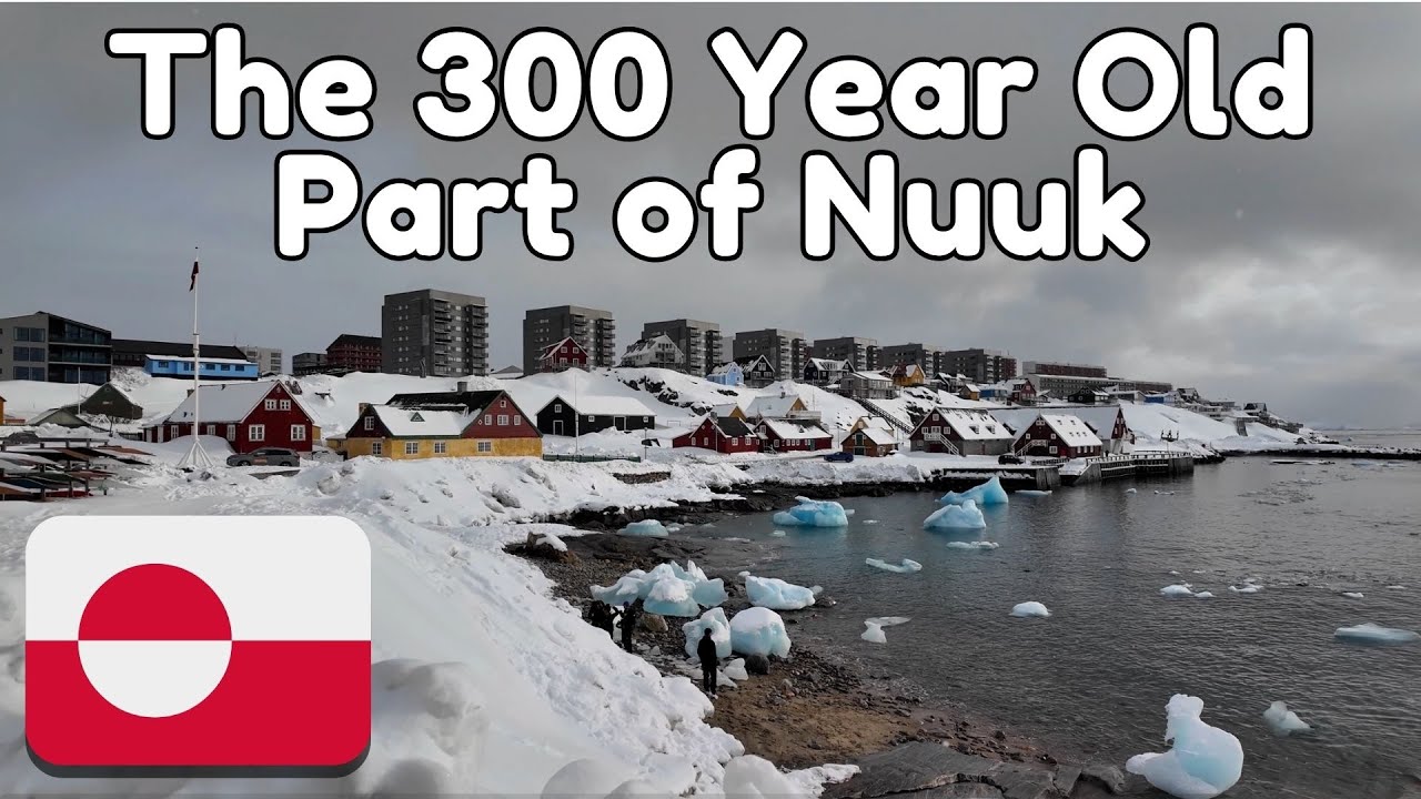 🇬🇱 [4K Snow ASMR] Nuuk Old City & Colonial Harbour