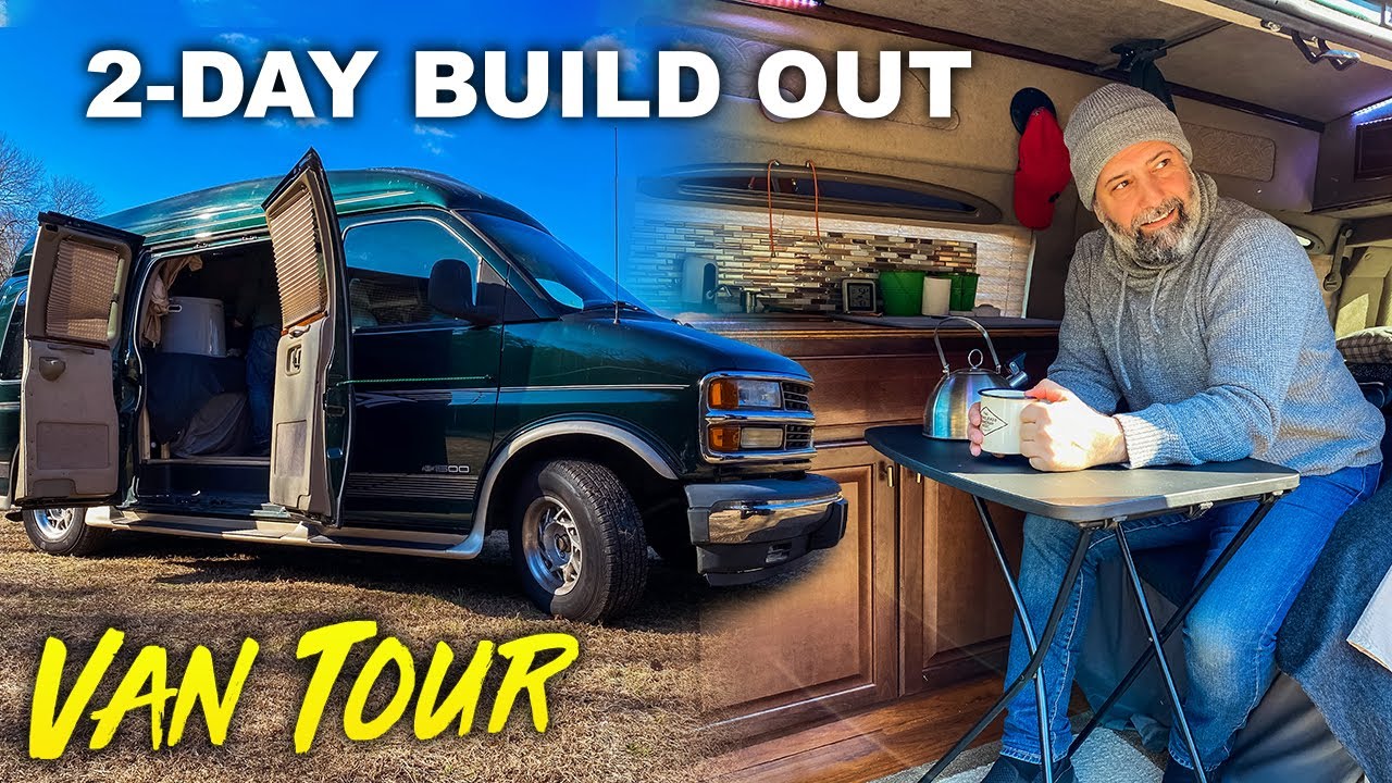 SUPER Affordable Camper Van BUILD OUT | Conversion Van With Bed Shower Kitchen & Toilet